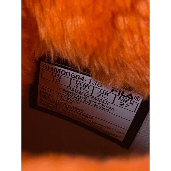 NWT FILA BOOTS 10 DISRUPTOR WHITE ORANGE SHEARLING TOP WINTER SNOWBOOTS LACE UP - Picture 3 of 12